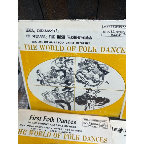 Lot Of 6 The World Of Folk Dances RCA VICTOR 45 ep Vinyl Records - Picture 2 of 16